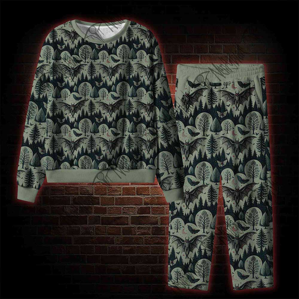 Mothman In The Jungle Cozy Pajama Sets
