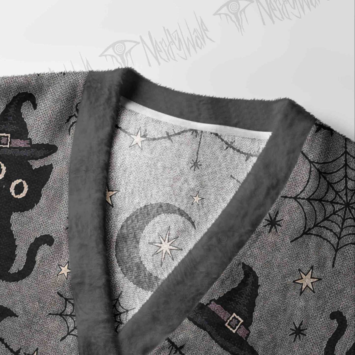 Witch's Familiar Black Cat Cardigan Sweater