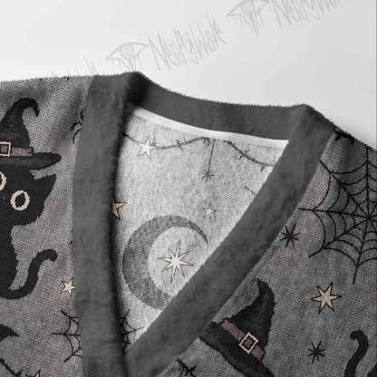 Witch's Familiar Black Cat Cardigan Sweater