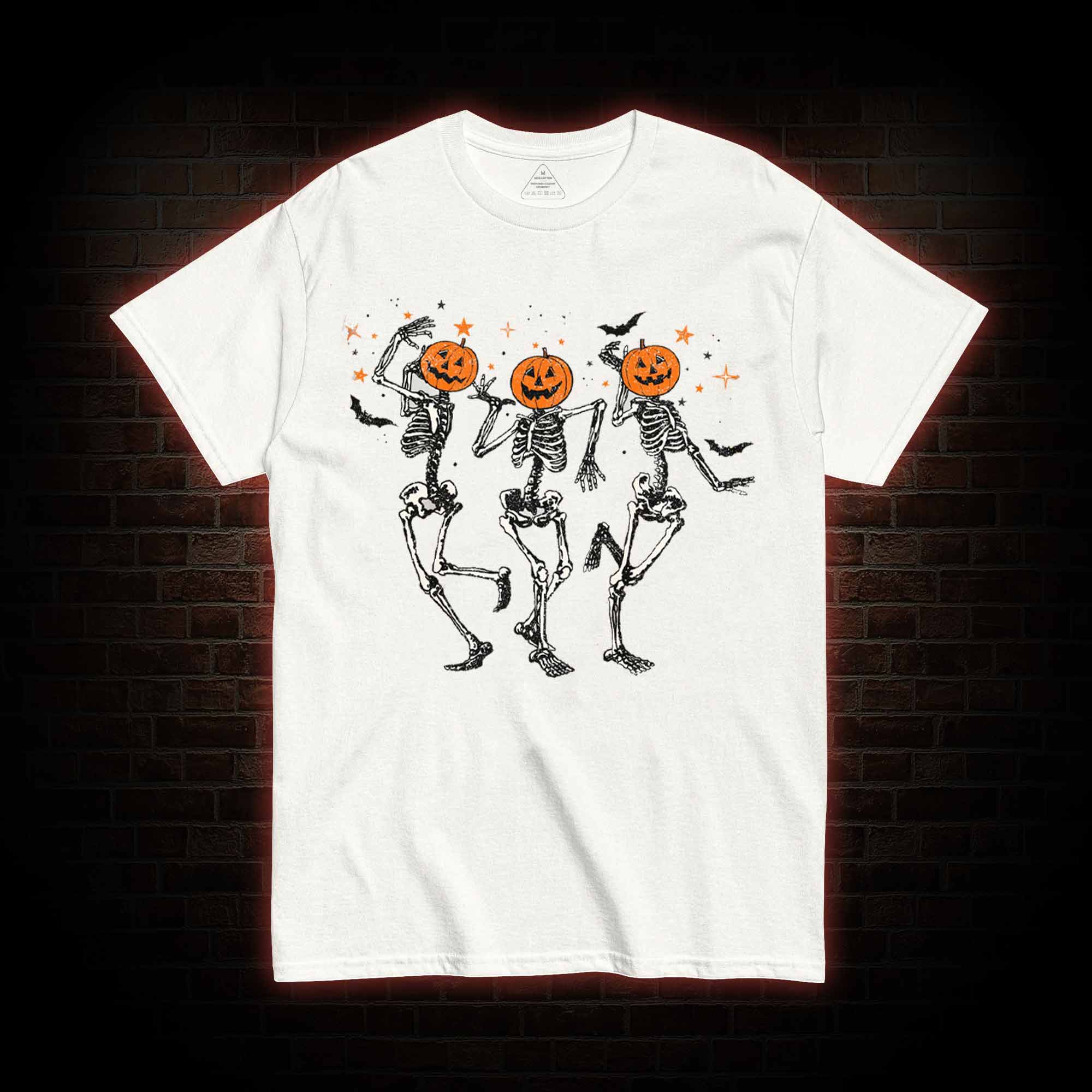Dancing Skeletons Pumpkin Halloween T-shirt