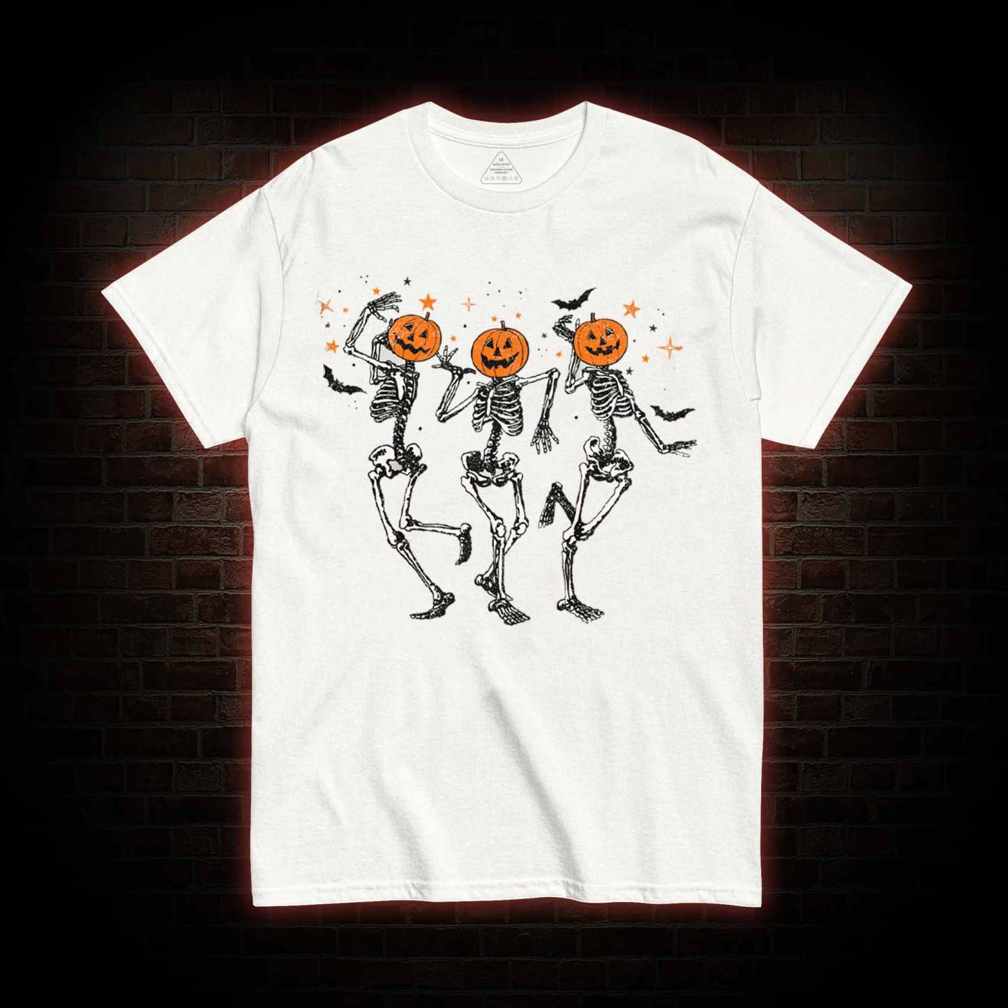 Dancing Skeletons Pumpkin Halloween T-shirt