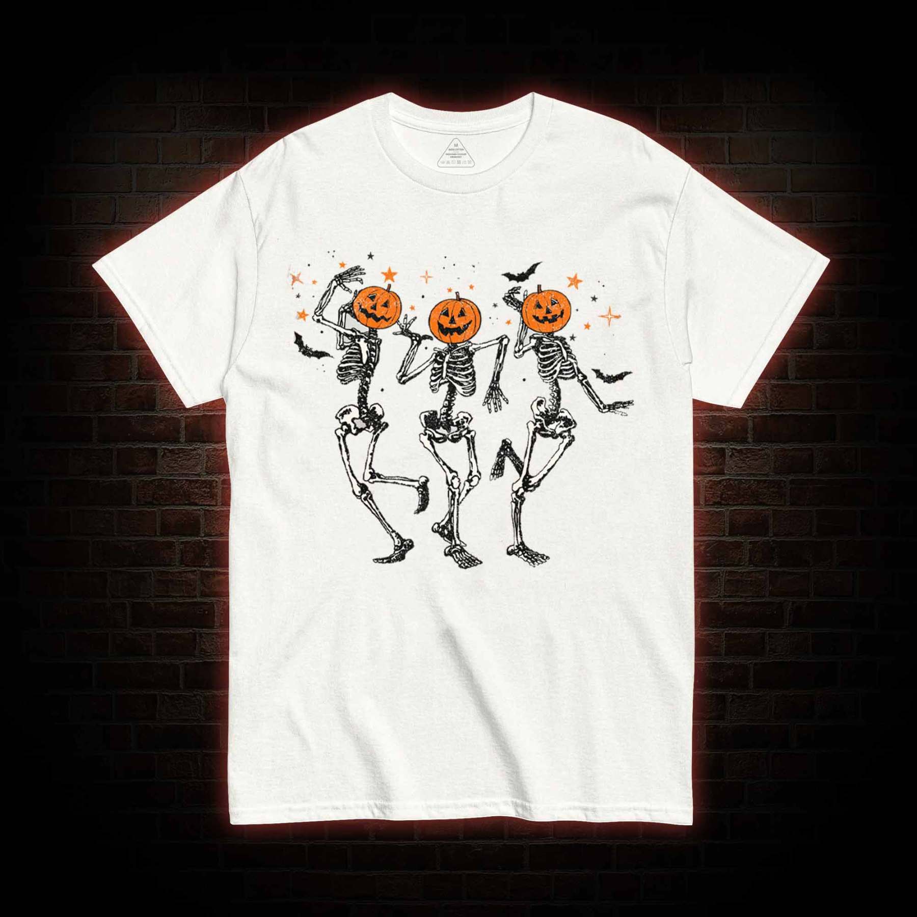 Dancing Skeletons Pumpkin Halloween T-shirt
