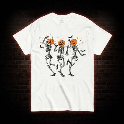 Dancing Skeletons Pumpkin Halloween T-shirt