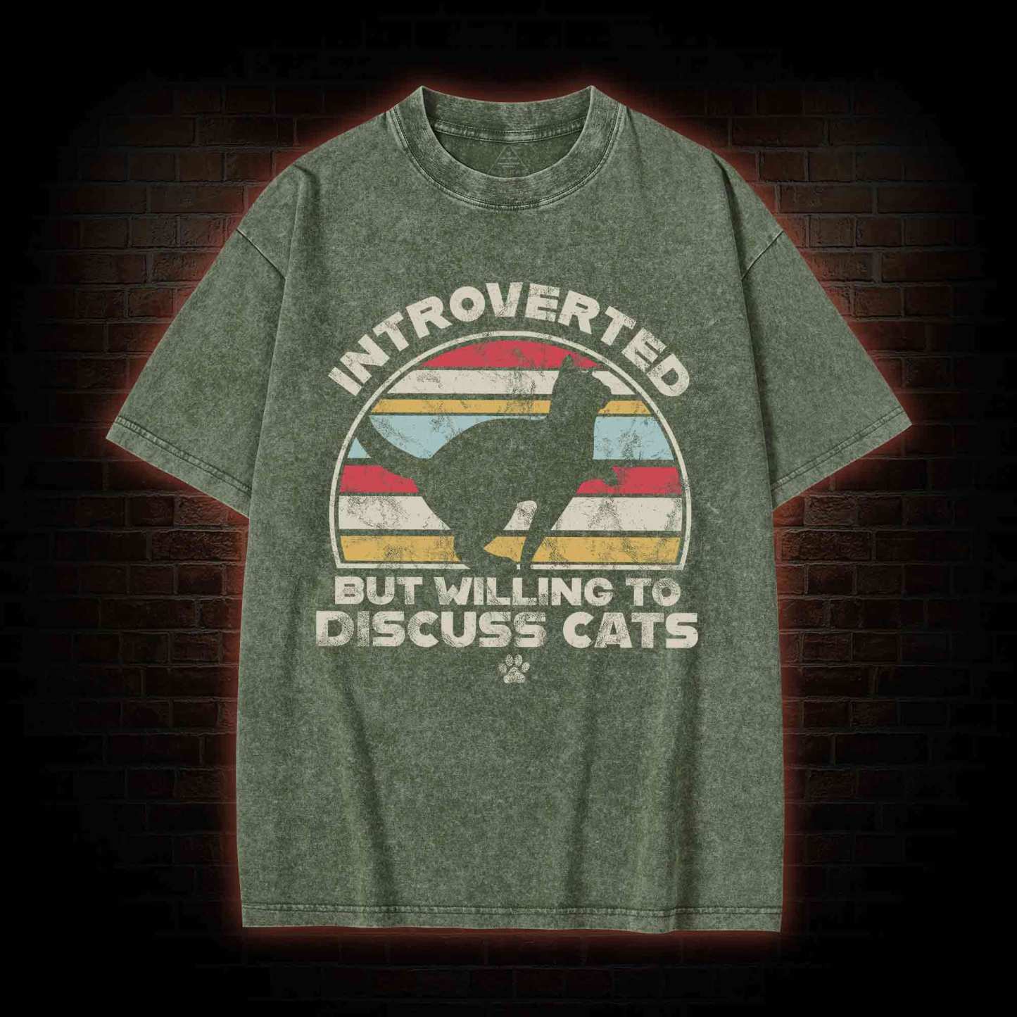 Introverted But Willing To Dicuss Cats Washed T-shirt