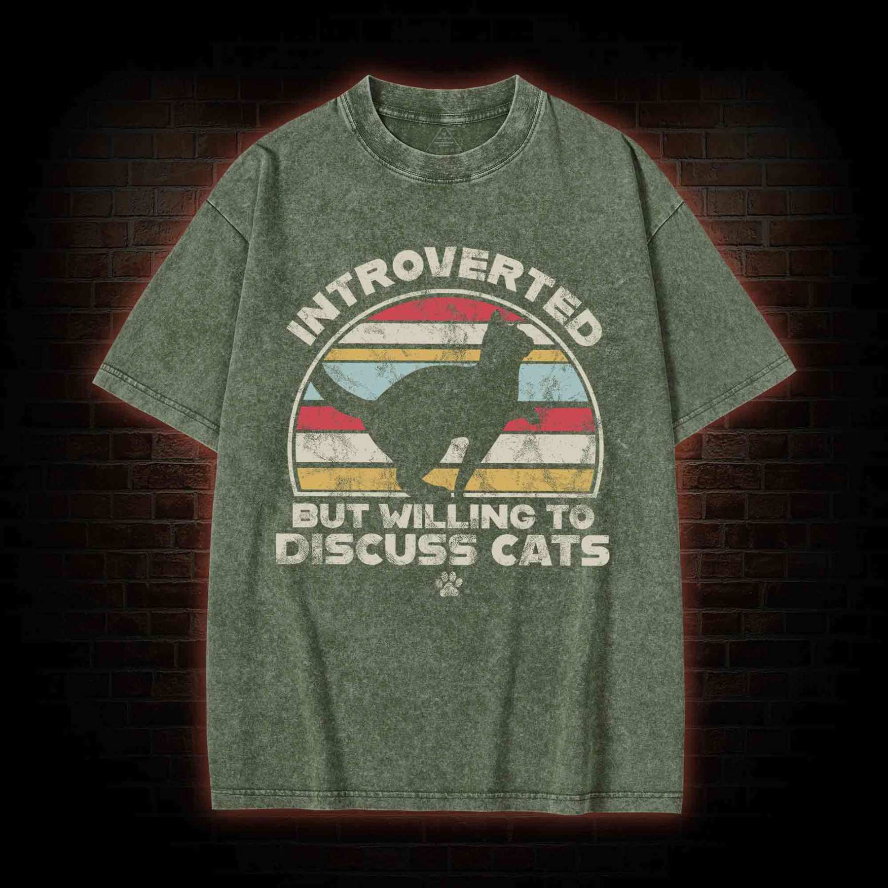 Introverted But Willing To Dicuss Cats Washed T-shirt