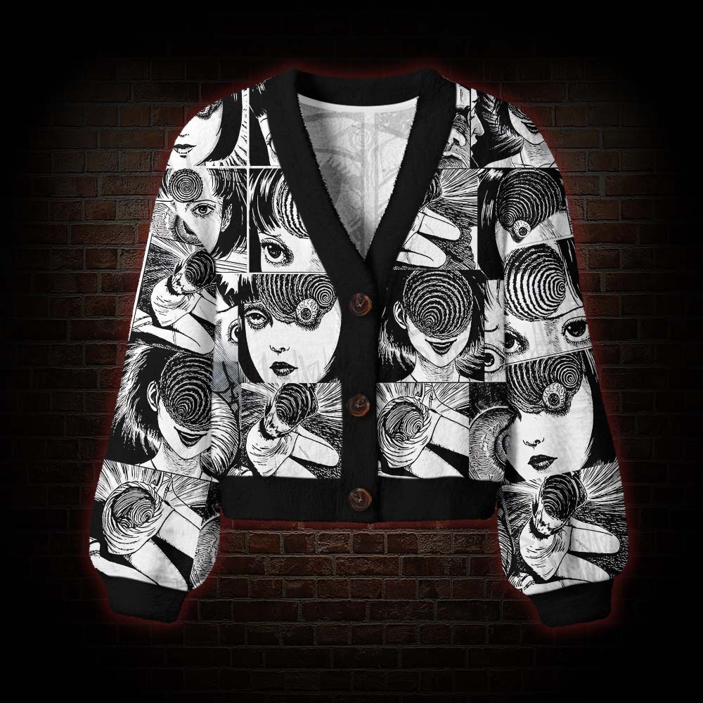 Spiral Nightmare Women's Cardigan Sweater