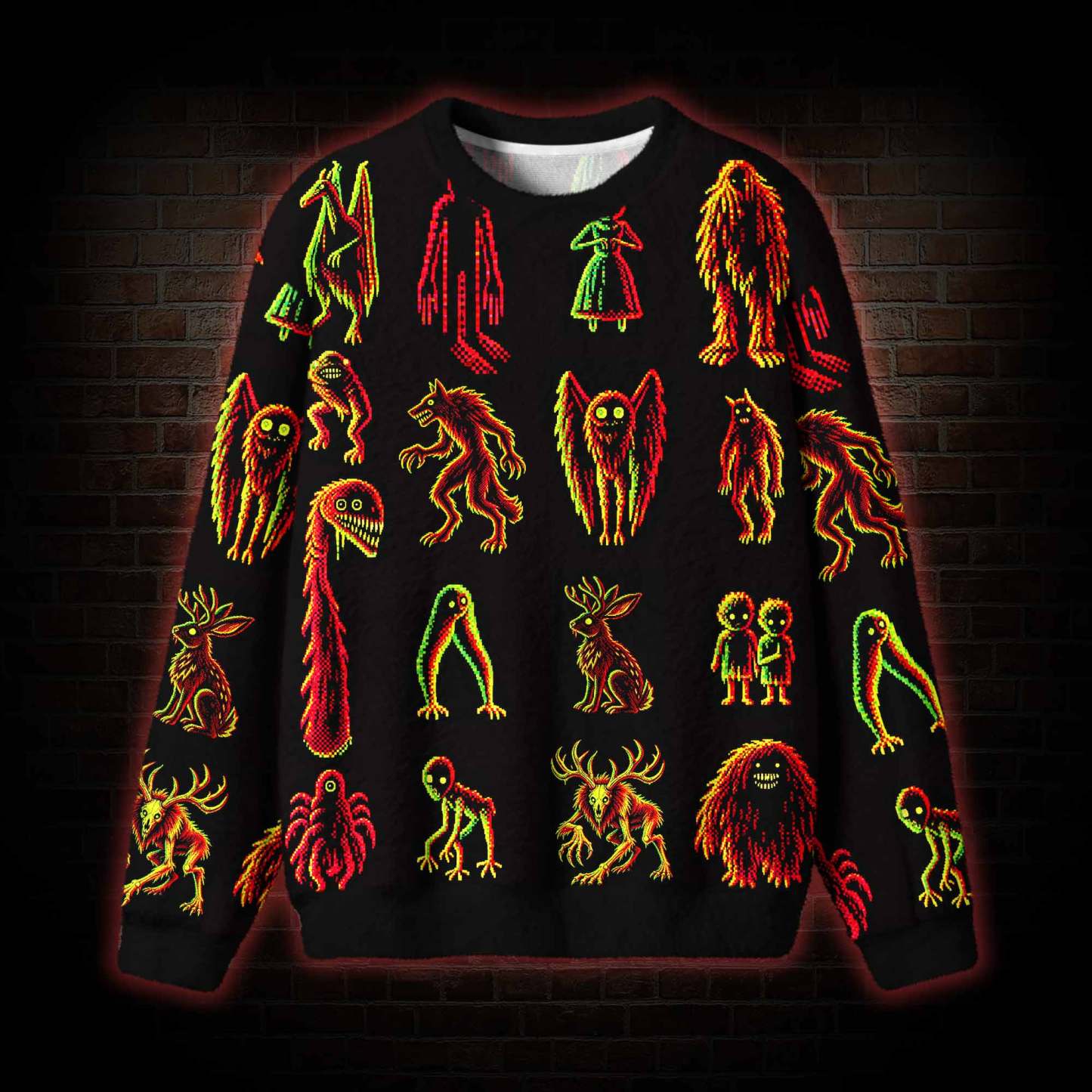 Neon Infrared Cryptid Ugly Sweatshirts