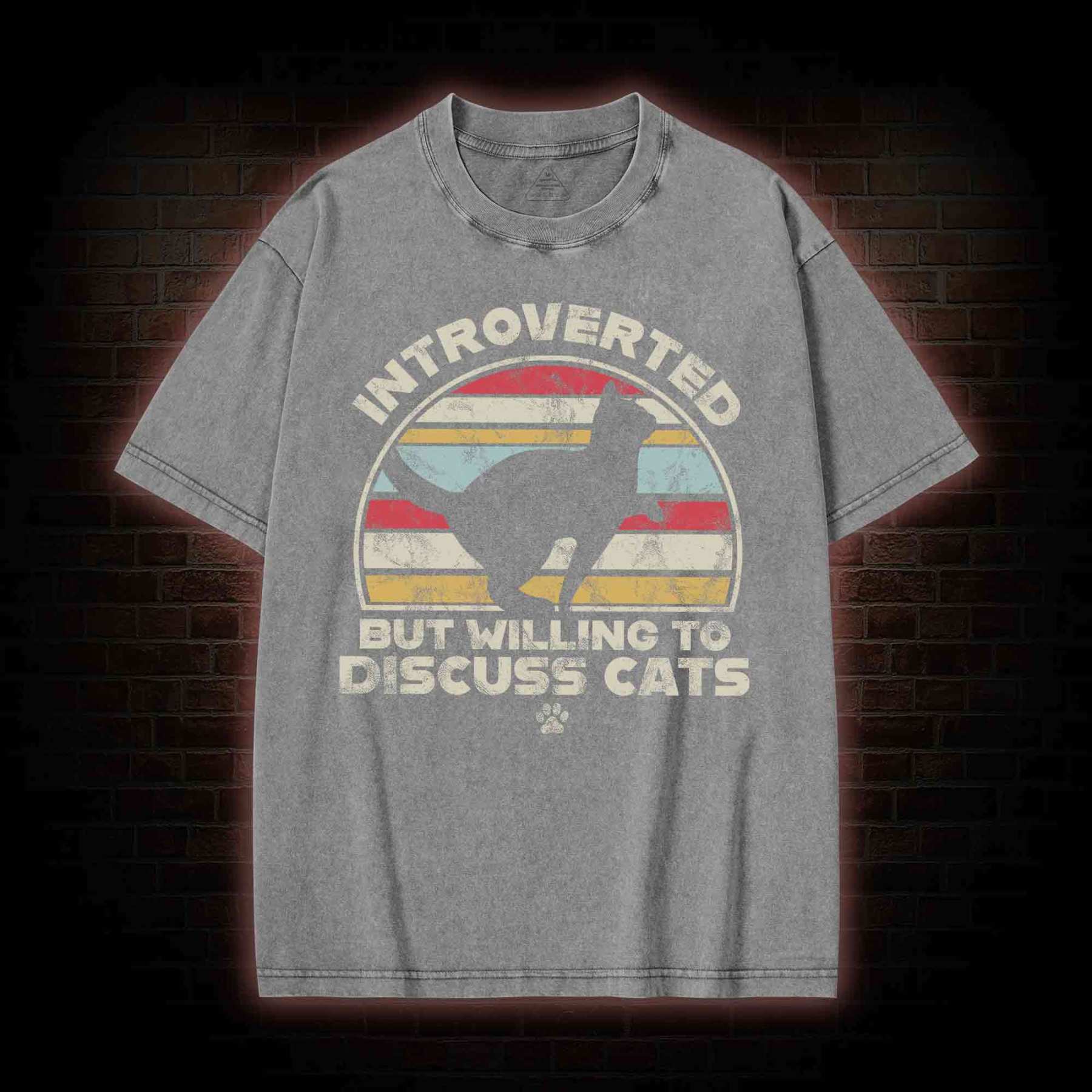 Introverted But Willing To Dicuss Cats Washed T-shirt