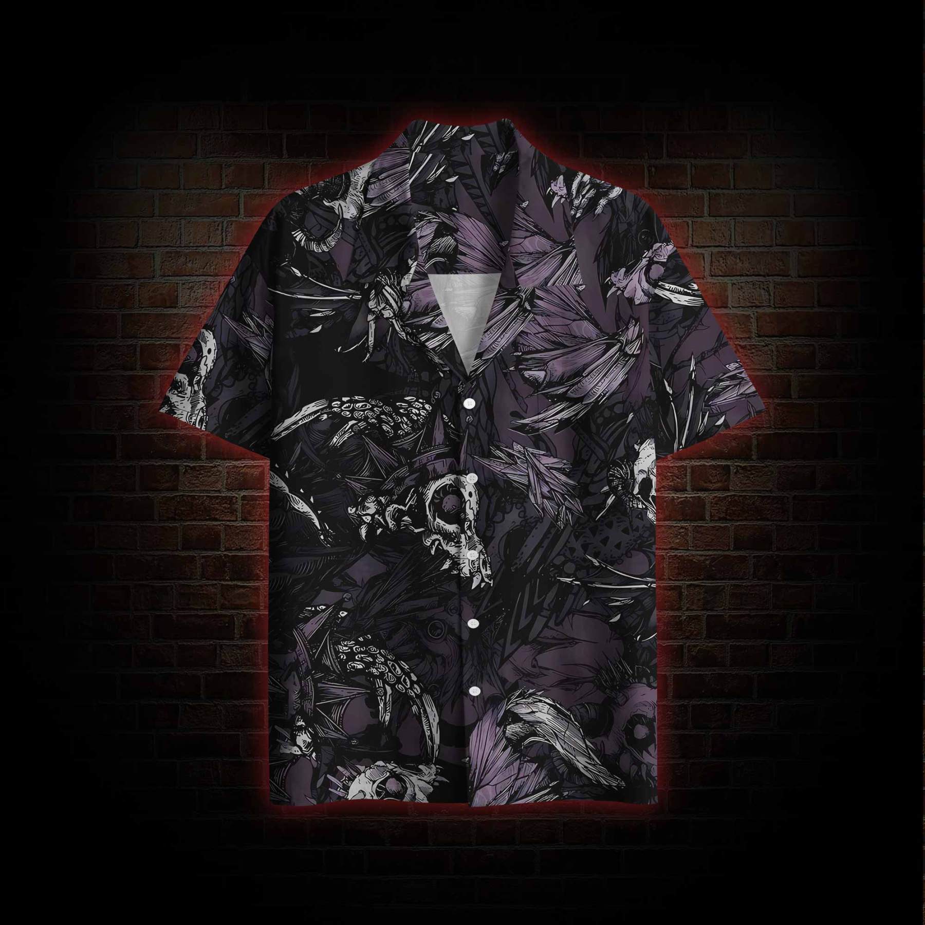 Skull and Dead Leaves Hawaiian Shirt