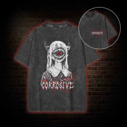 Corrosive Back Back Print Washed T-shirt