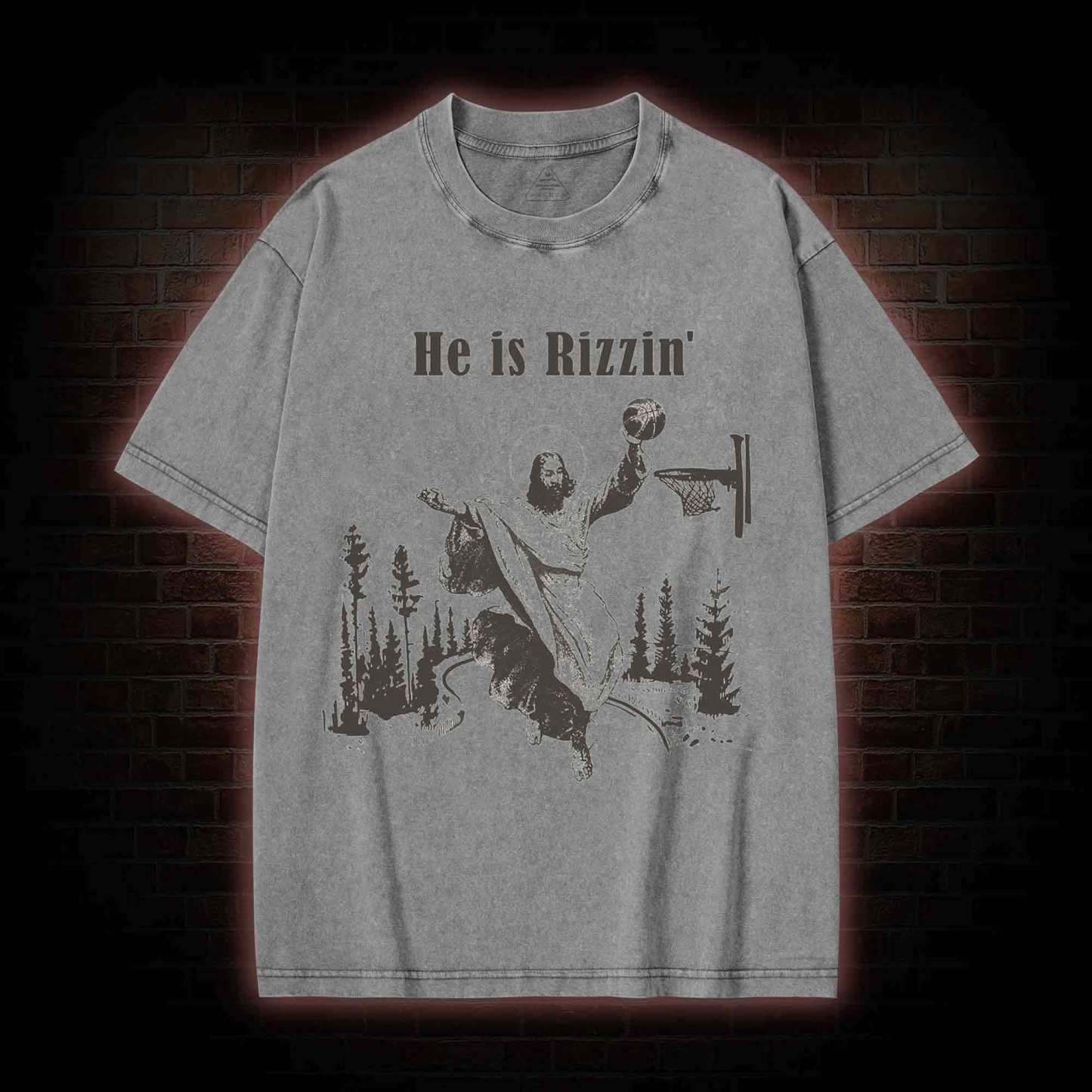 He Is Rizzin' Washed T-shirt