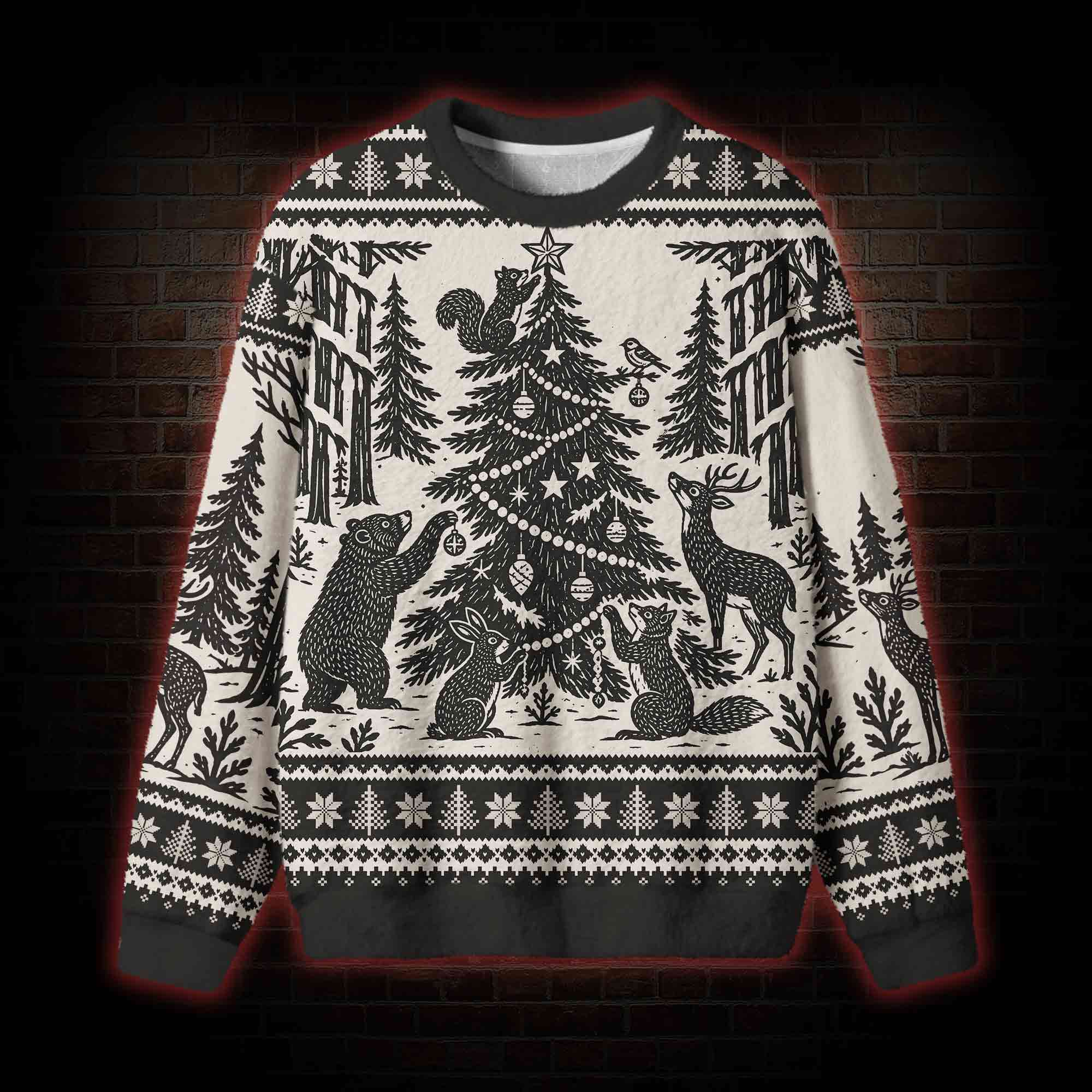 Woodland Christmas Ugly Sweatshirts