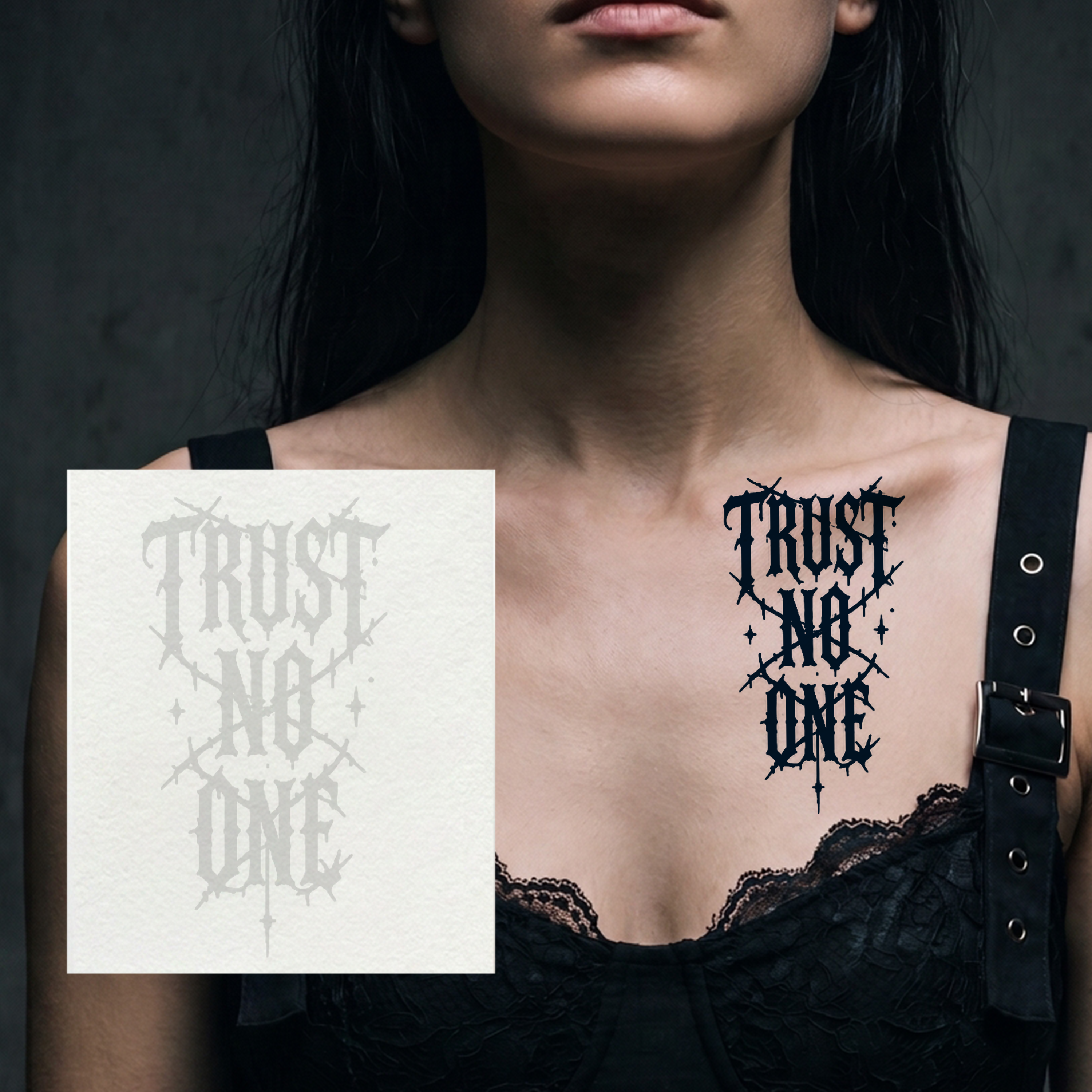 Trust No One Temporary Tattoo