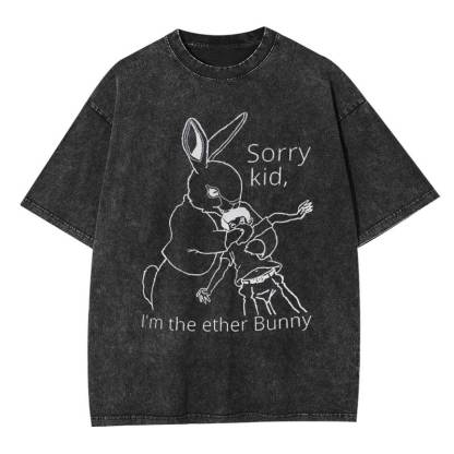 Sorry Kid I'm The Ether Bunny Washed T-shirt