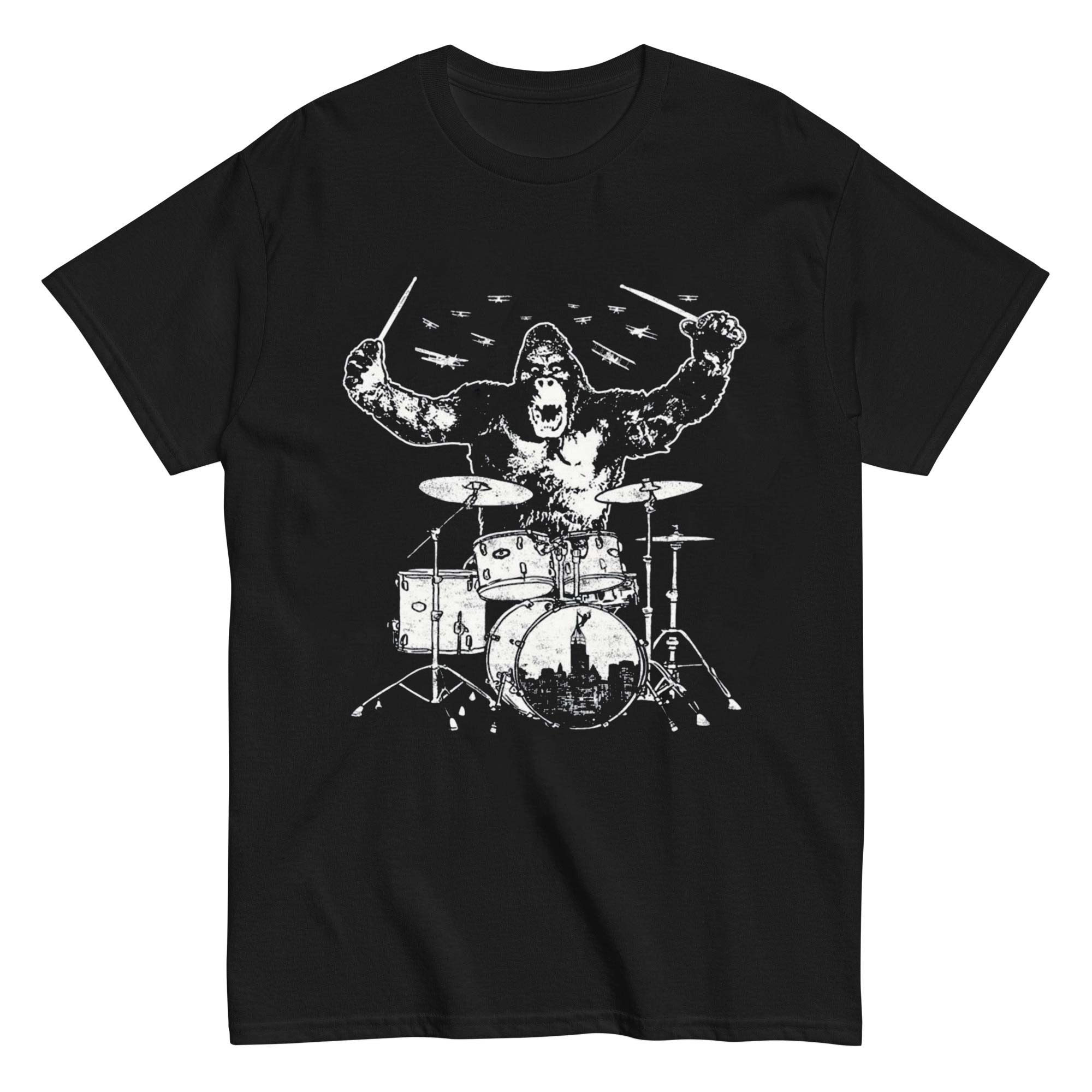 King Kong Playing Drums T-Shirt 