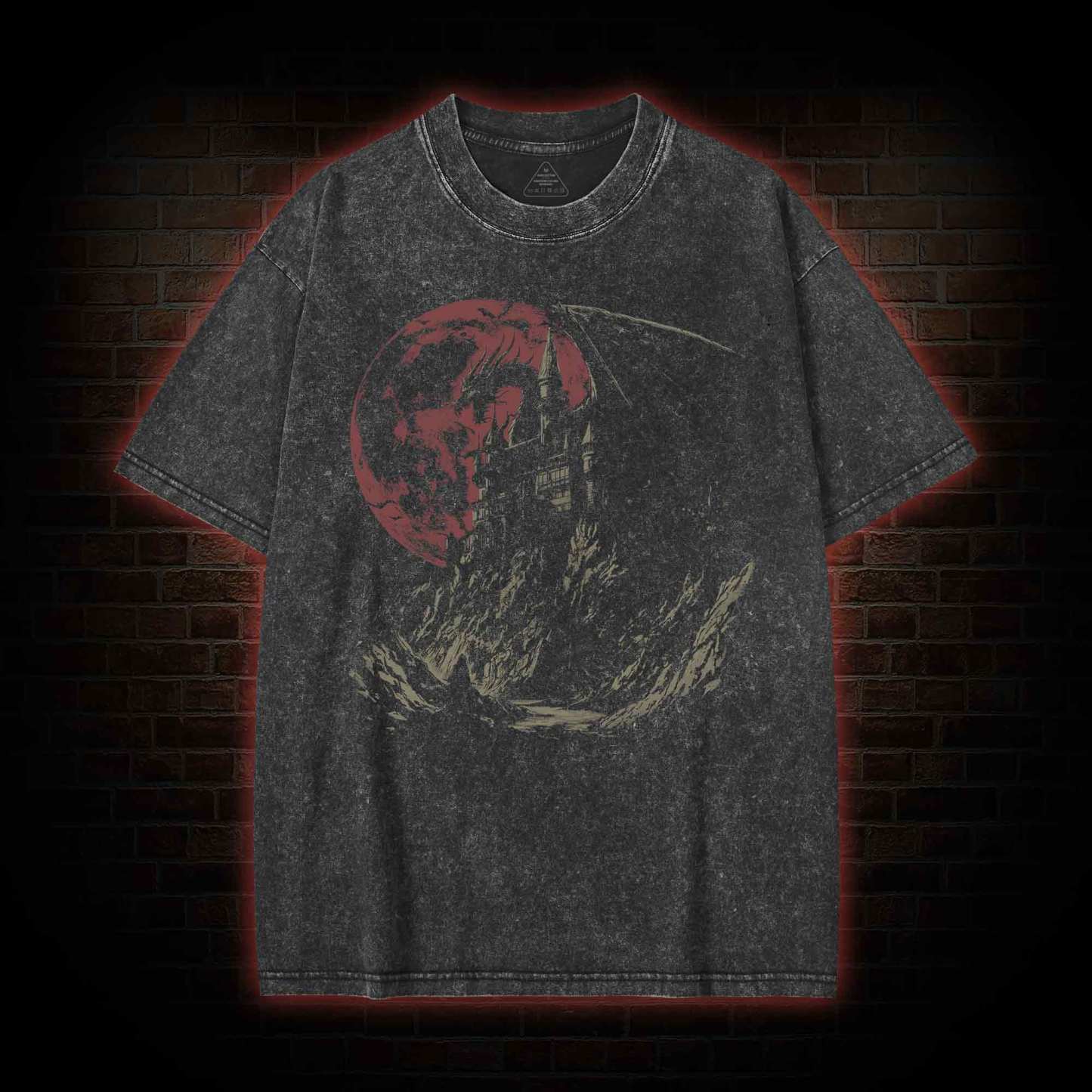 Medieval Dragon Castle Washed T-shirt