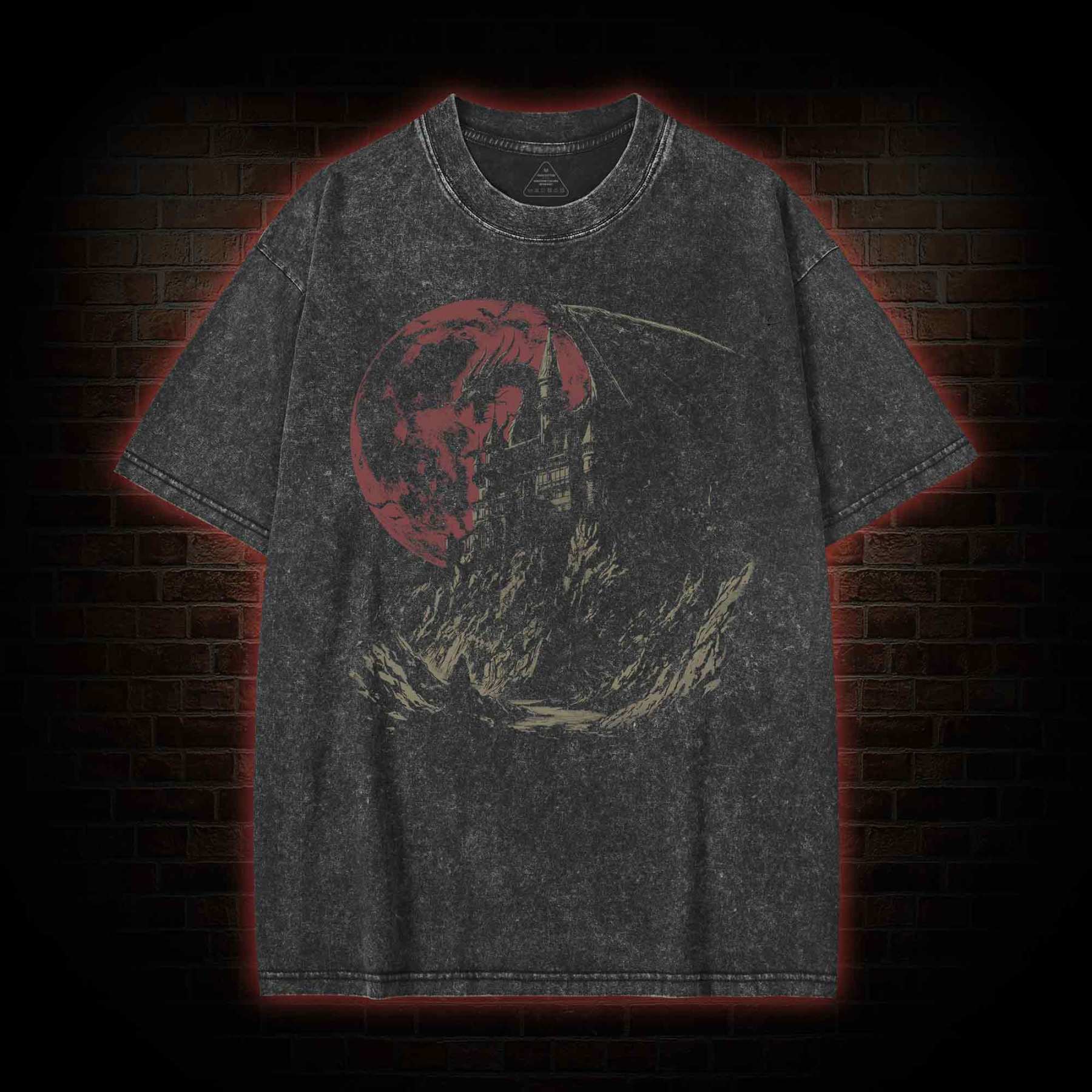 Medieval Dragon Castle Washed T-shirt