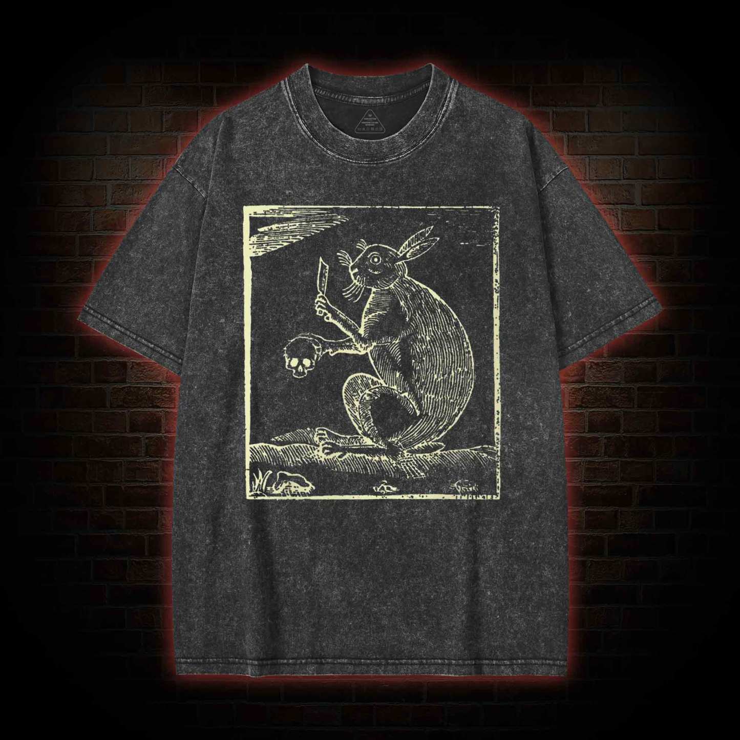 Rabbit and Skull Washed T-shirt