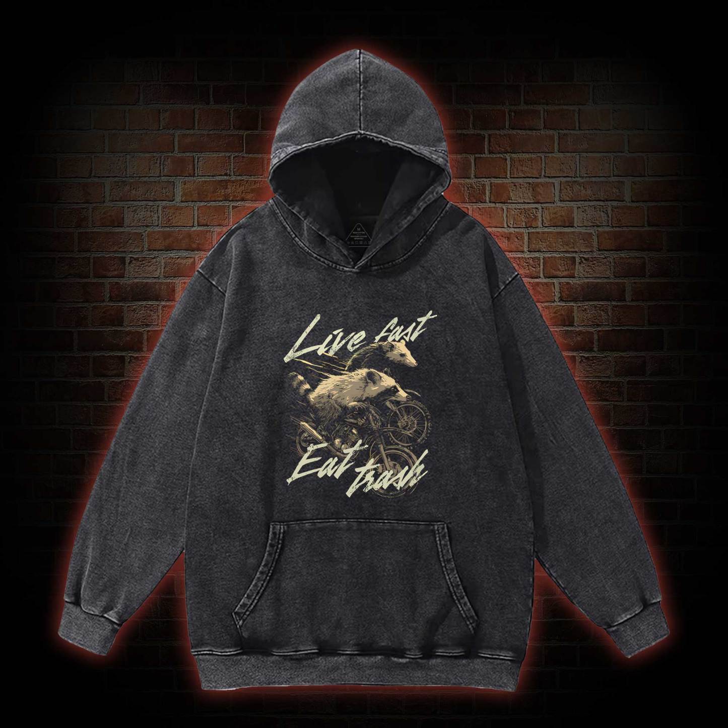 Live Fast Eat Trash Washed Hoodie
