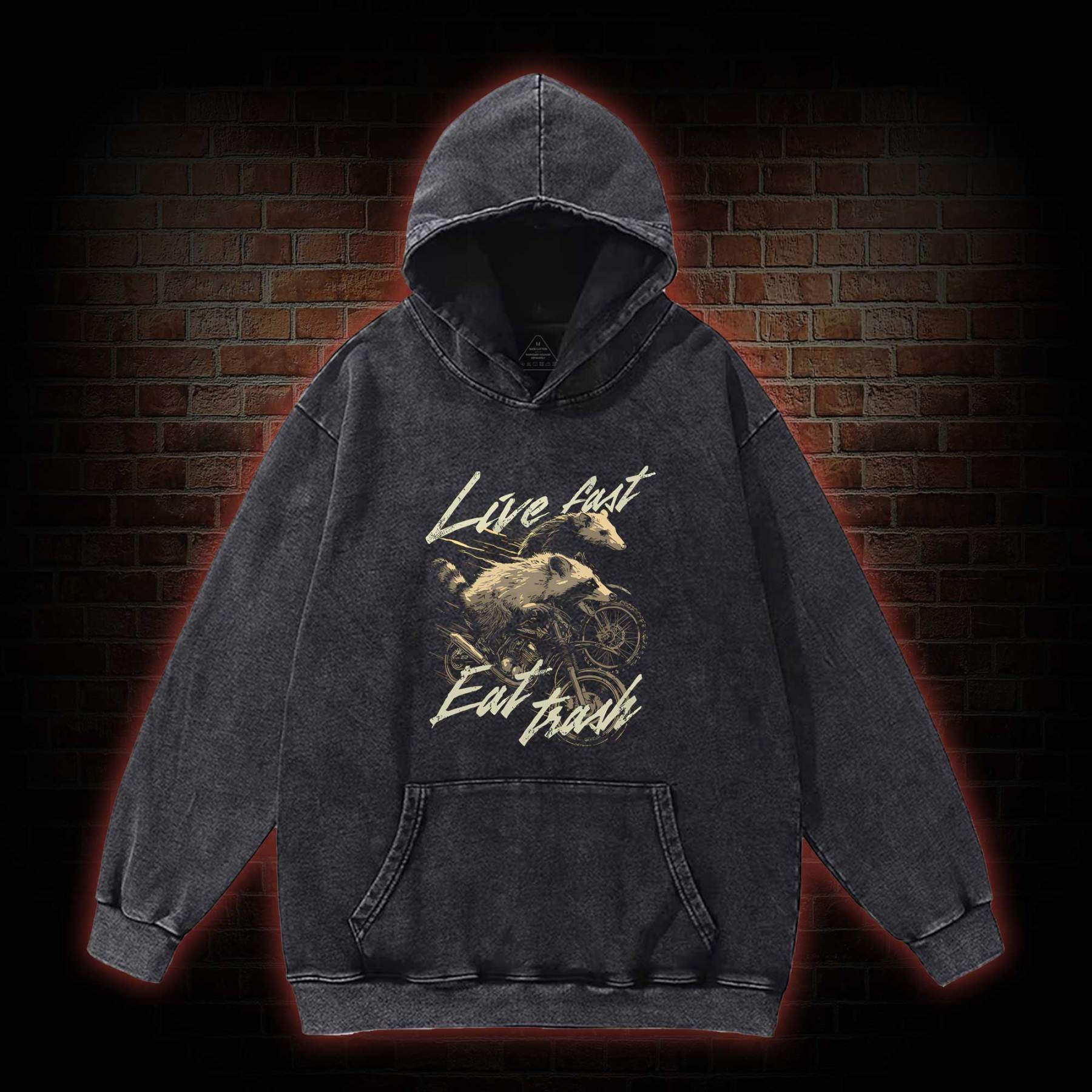 Live Fast Eat Trash Washed Hoodie