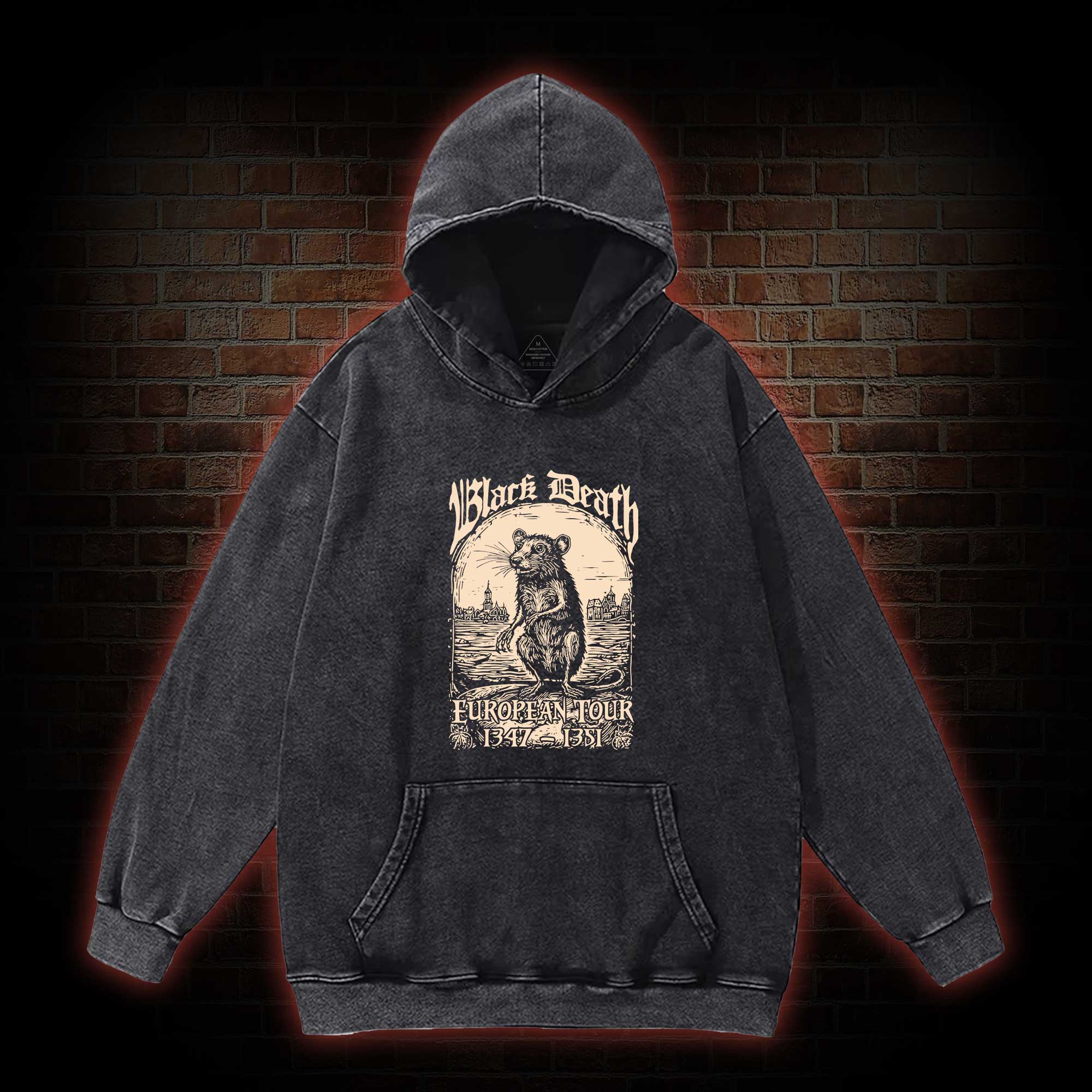 Black Death European Tour Washed Hoodie