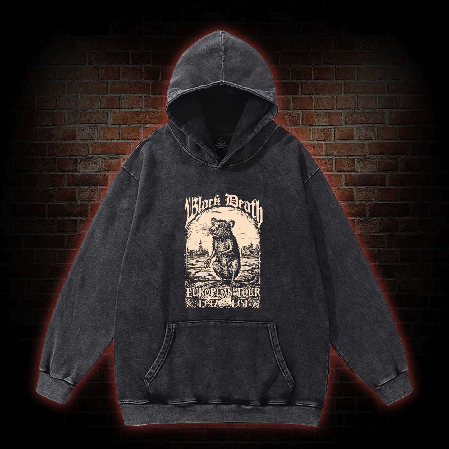 Black Death European Tour Washed Hoodie