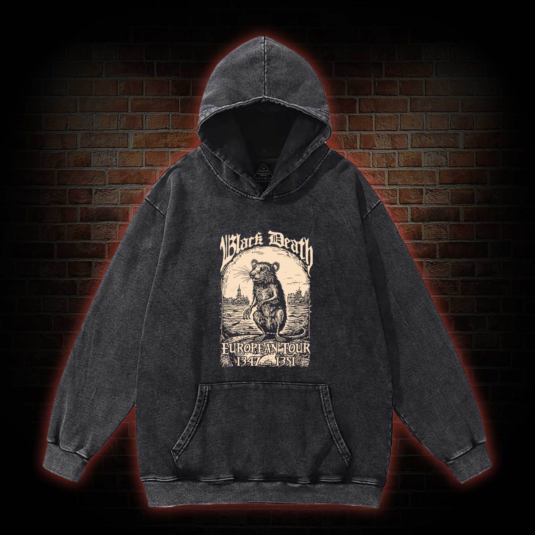 Black Death European Tour Washed Hoodie