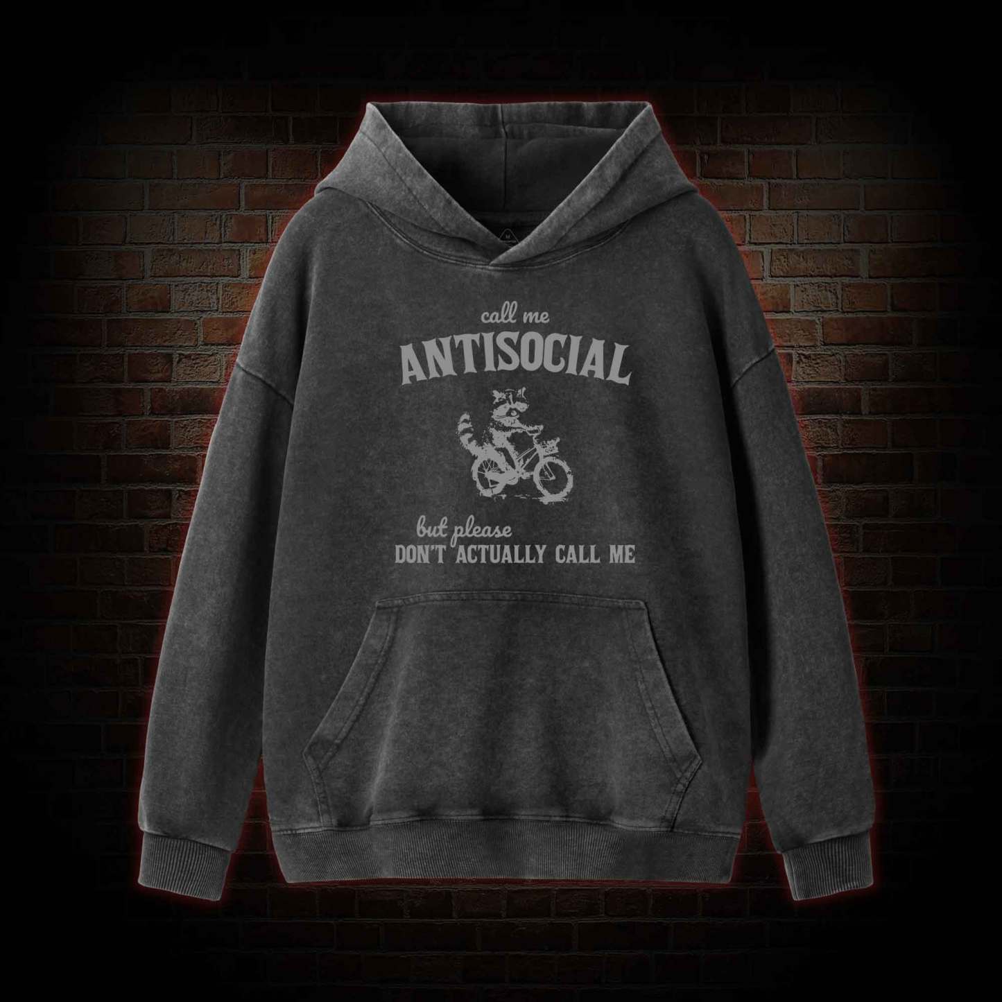 Call Me Antisocial Washed Hoodie