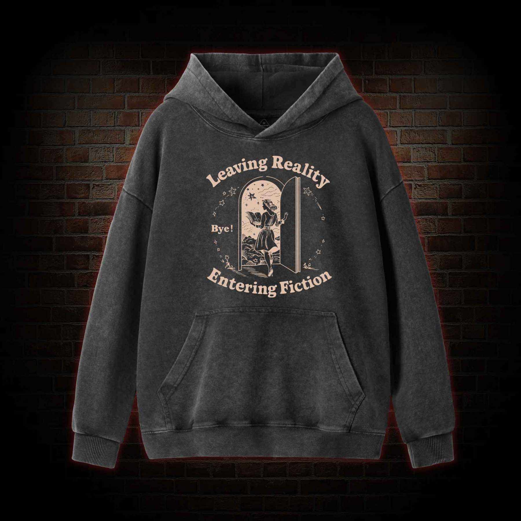 Leaving Reality Entering Fiction Washed Hoodie