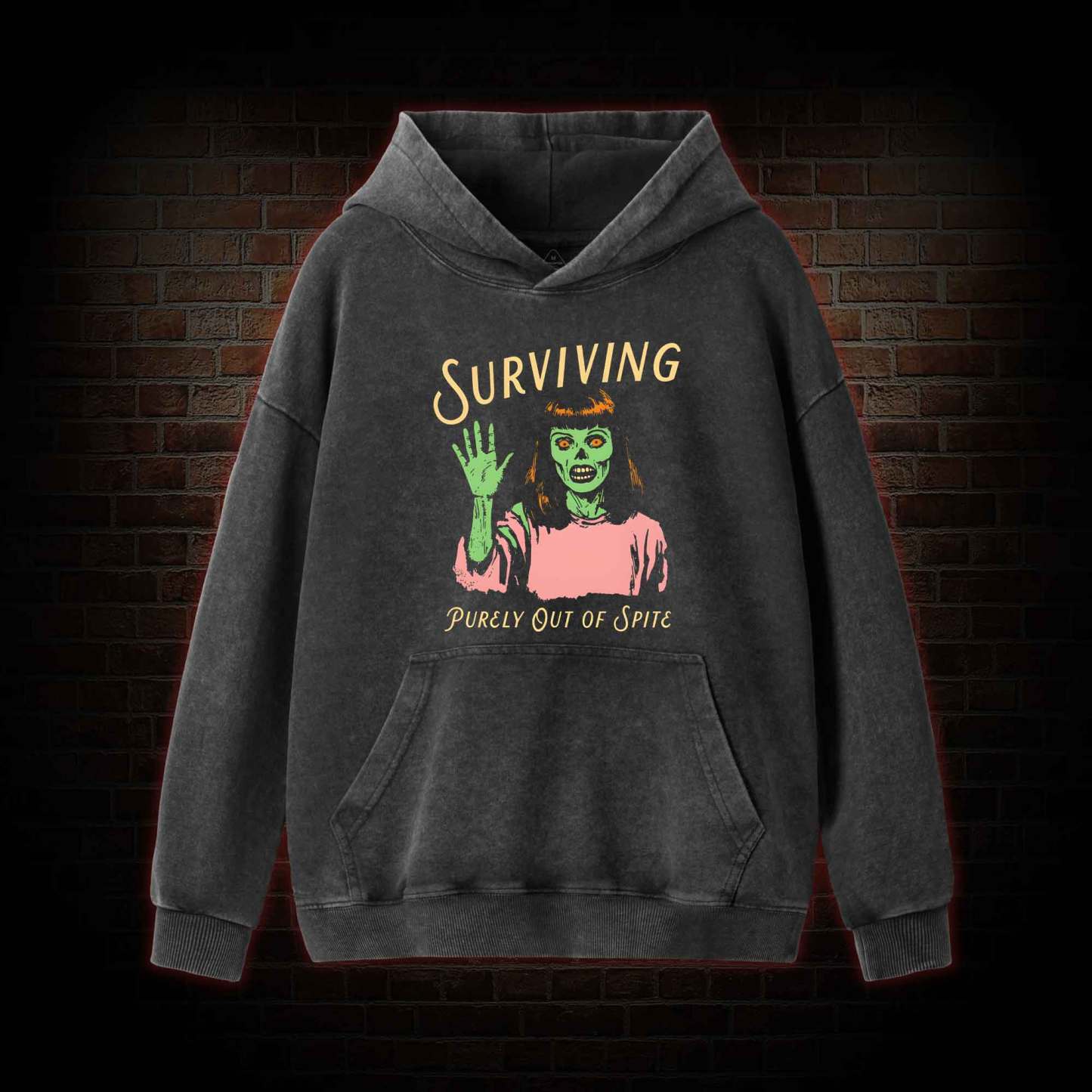 Surviving Purely Out Of Spite Washed Hoodie