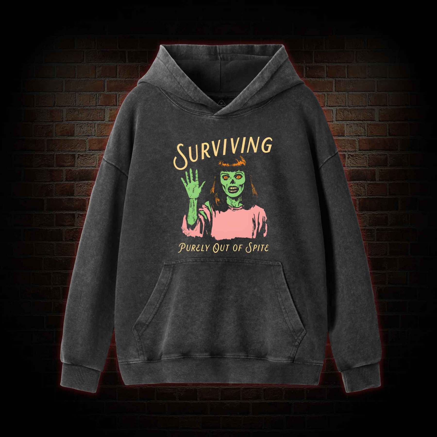 Surviving Purely Out Of Spite Washed Hoodie
