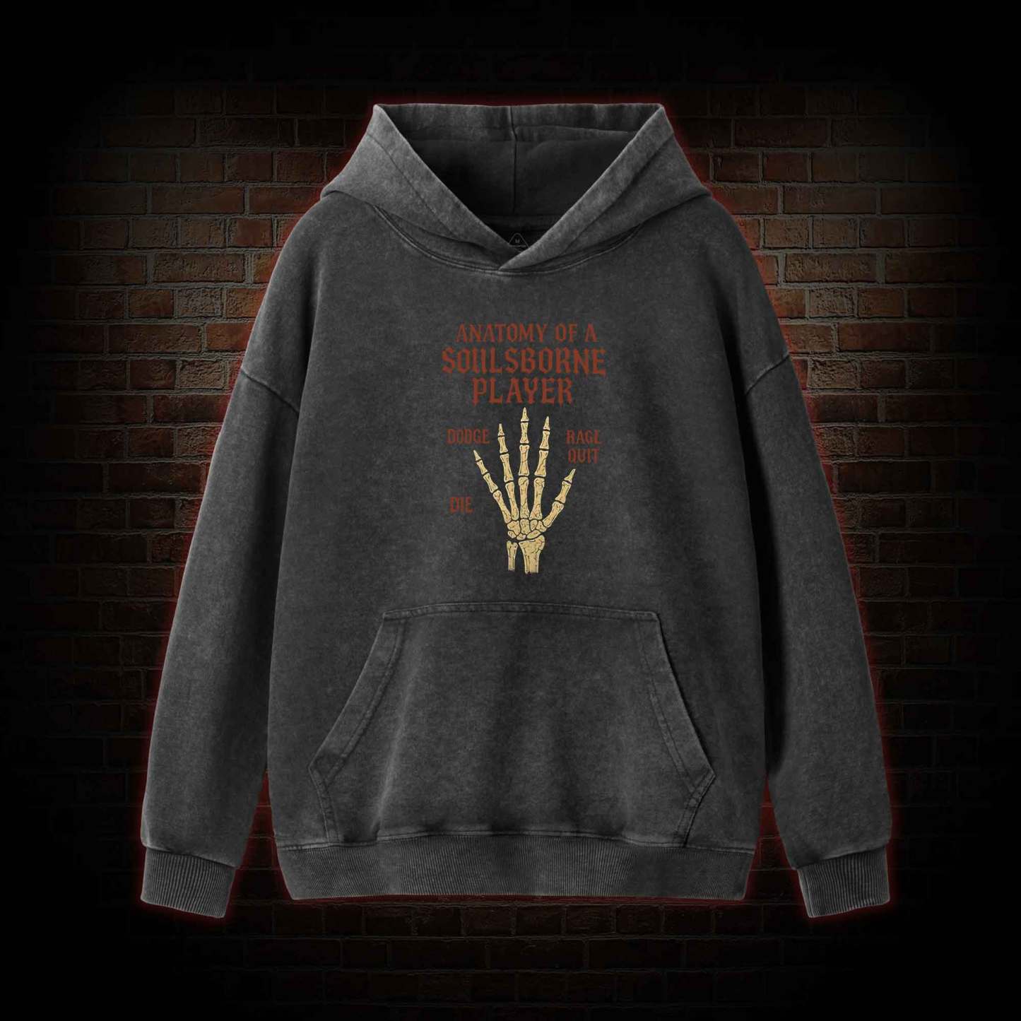 Anatomy of a Soulsborne Player Washed Hoodie