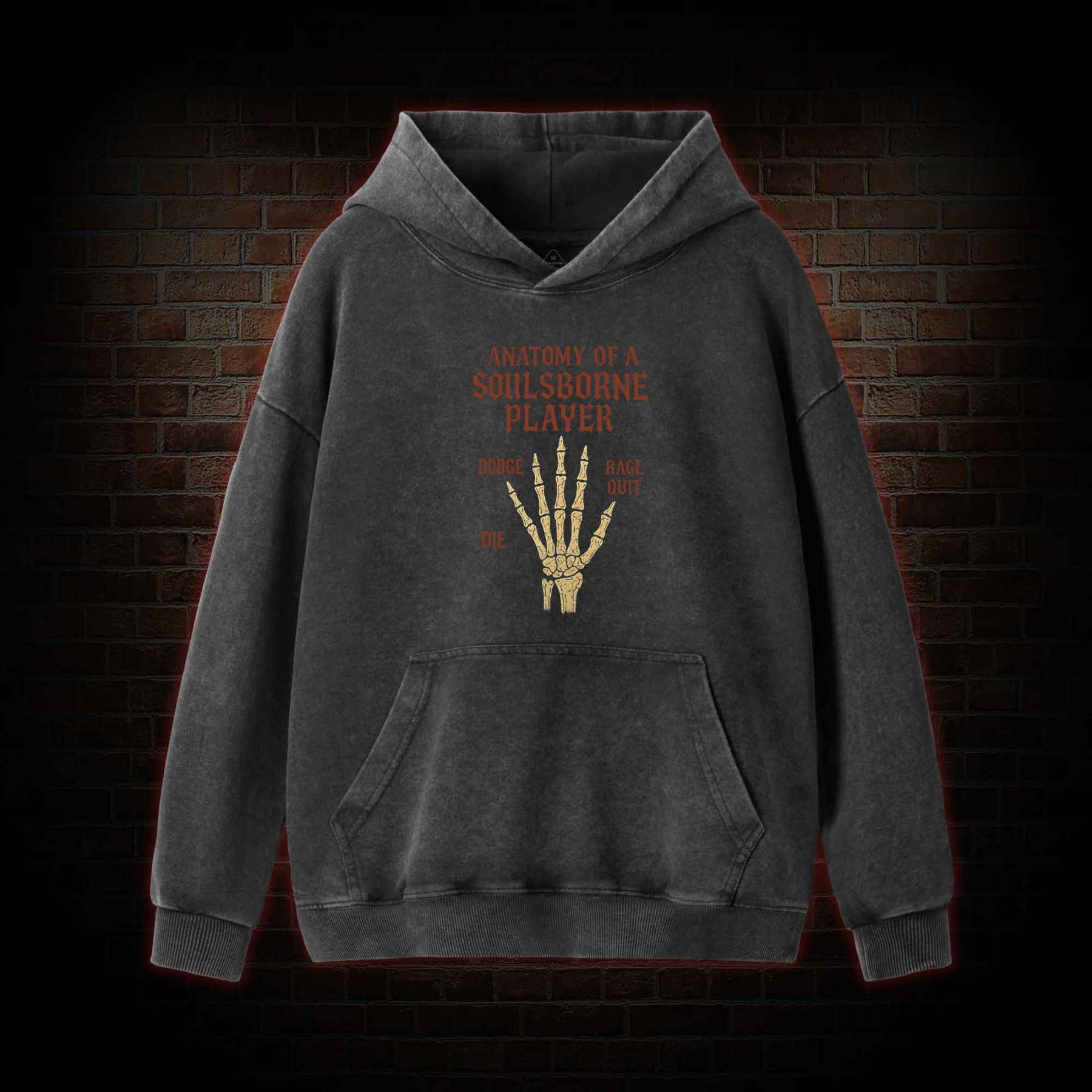 Anatomy of a Soulsborne Player Washed Hoodie