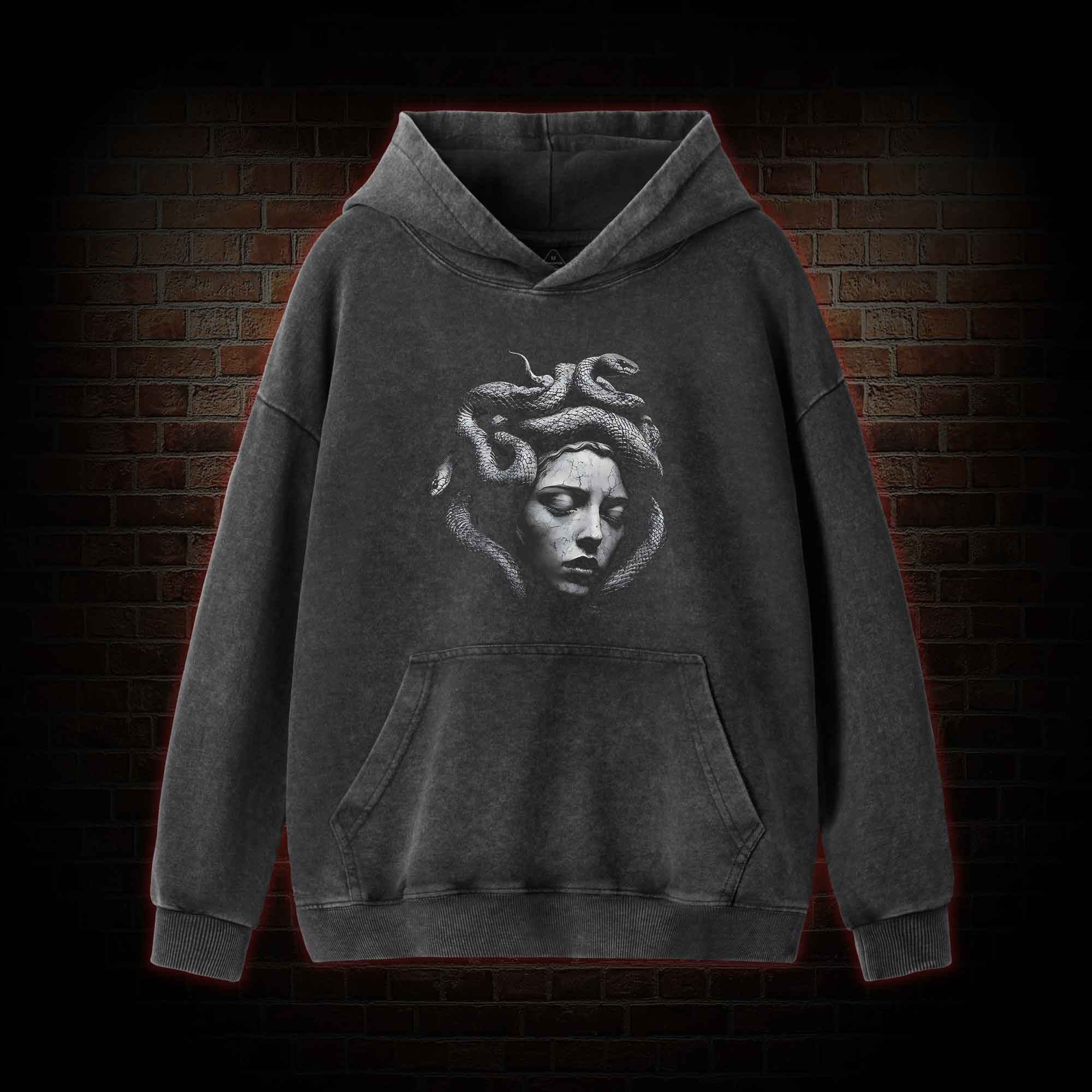 Medusa Horror Washed Hoodie