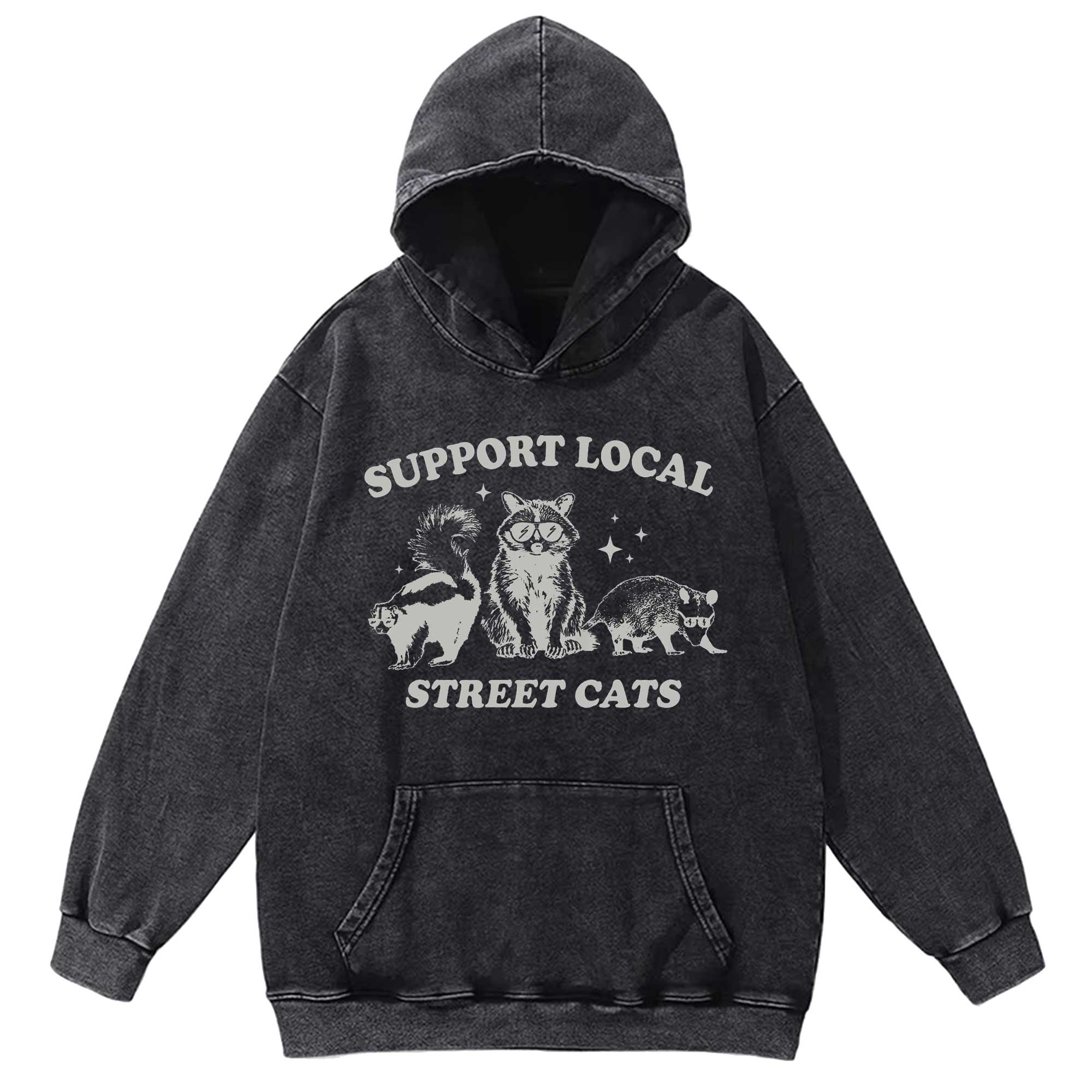 Support Local Street Cats Washed Hoodie
