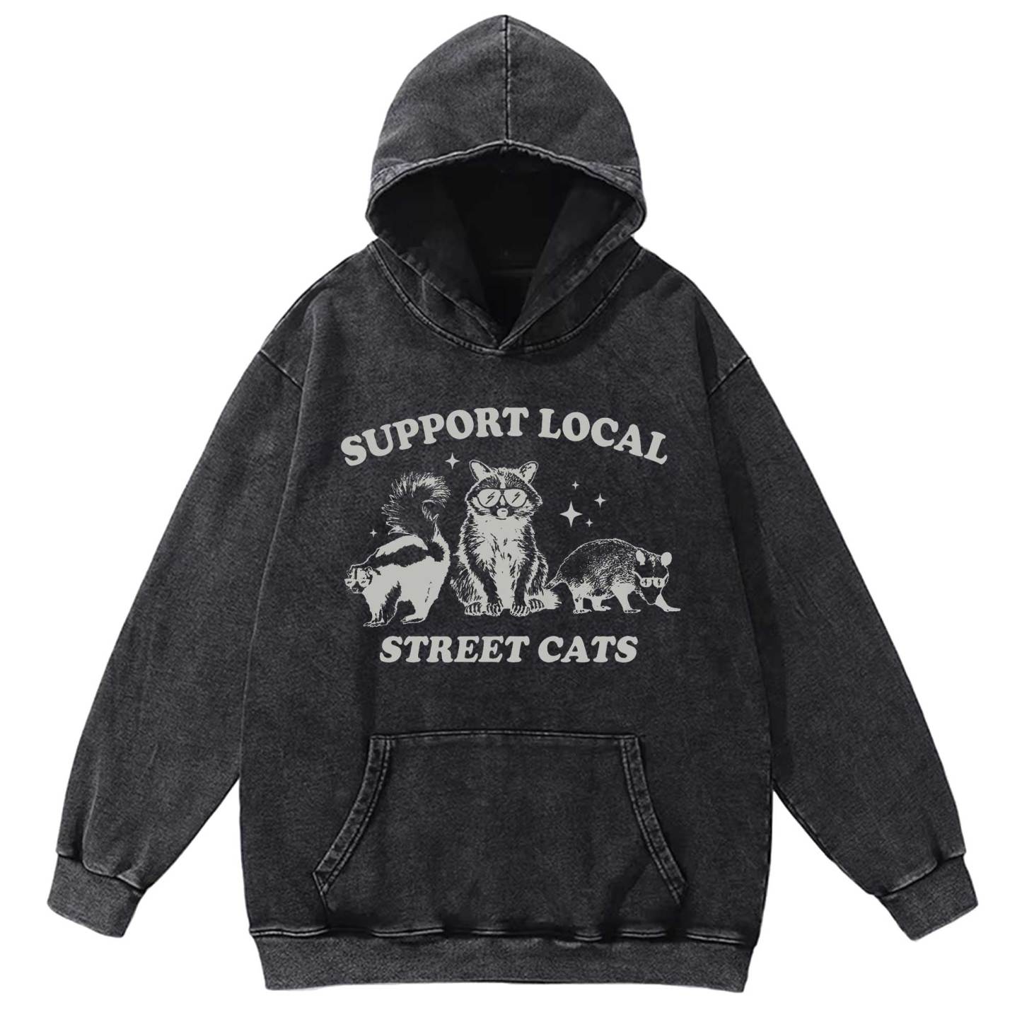 Support Local Street Cats Washed Hoodie