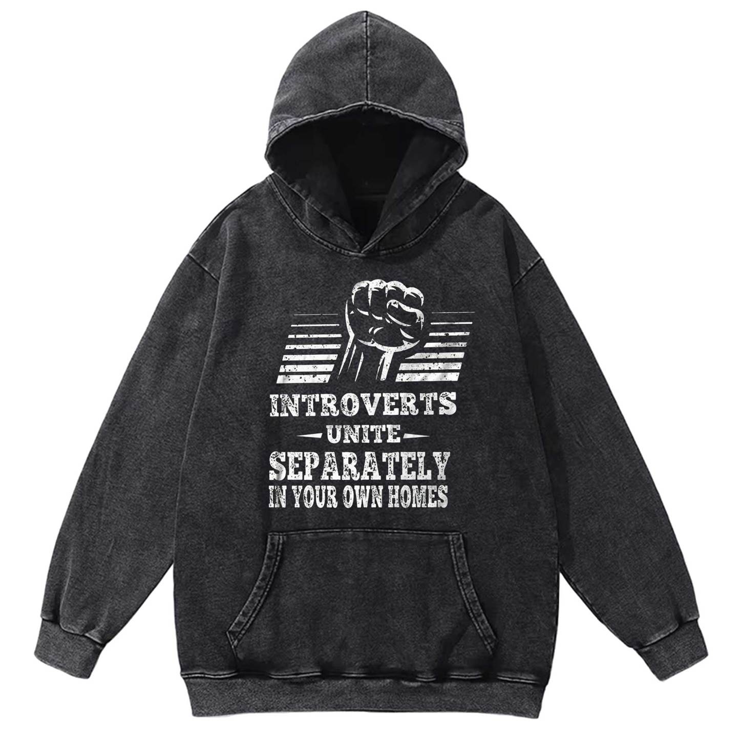 Introverts Unite Separately In Your Own Homes Washed Hoodie