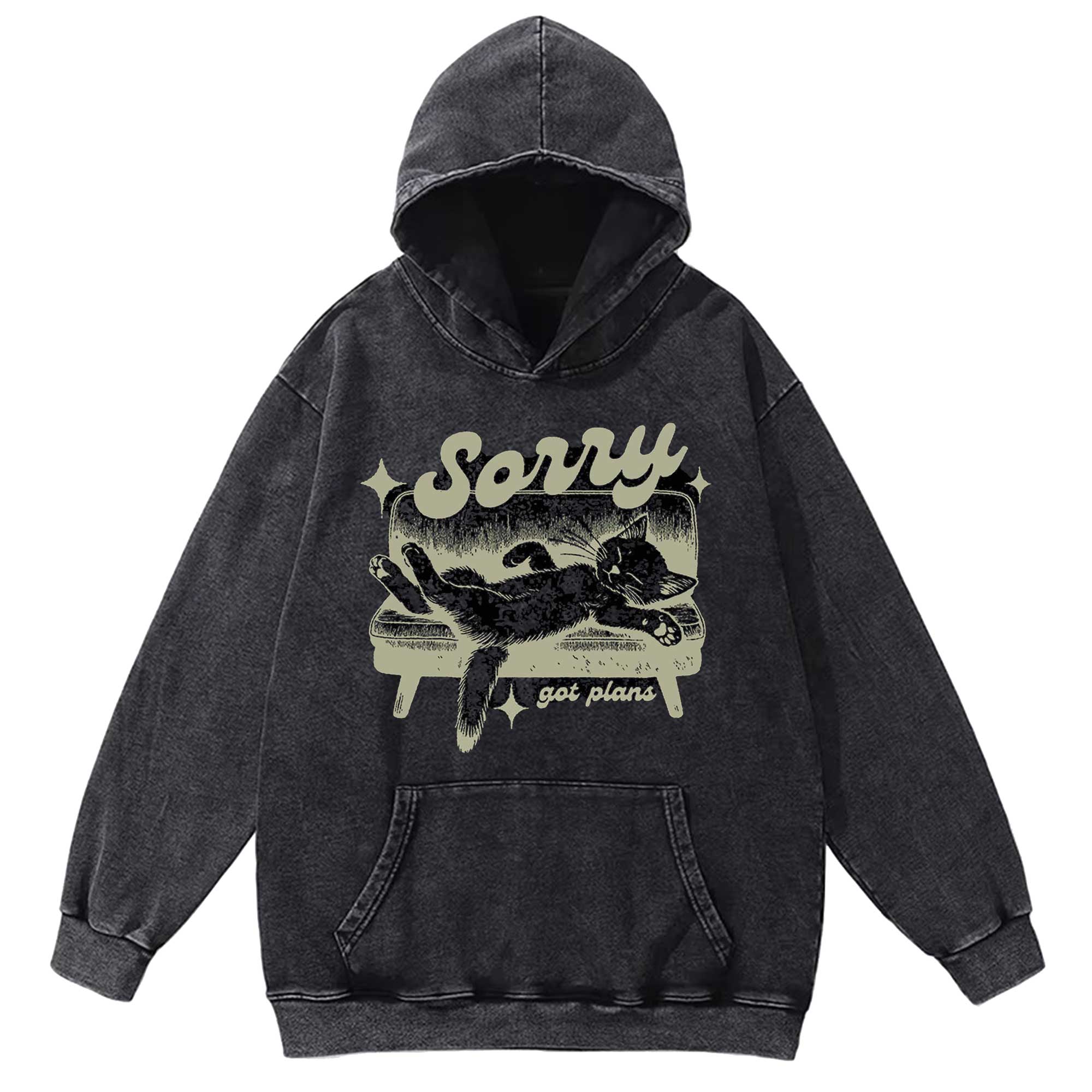 Sorry Got Plans Washed Hoodie