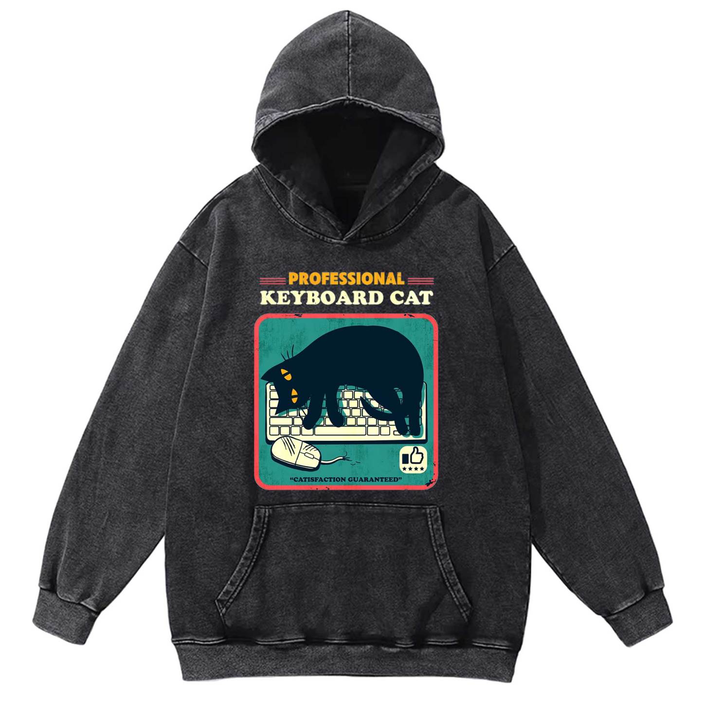 Professional Keyboard Cat Washed Hoodie