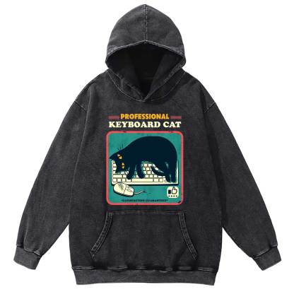 Professional Keyboard Cat Washed Hoodie
