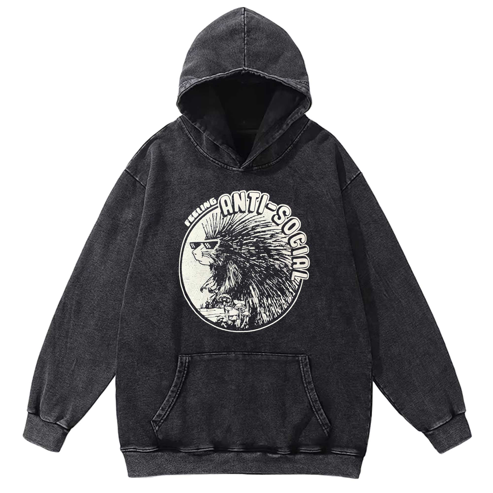 Feeling Anti-Social Washed Hoodie