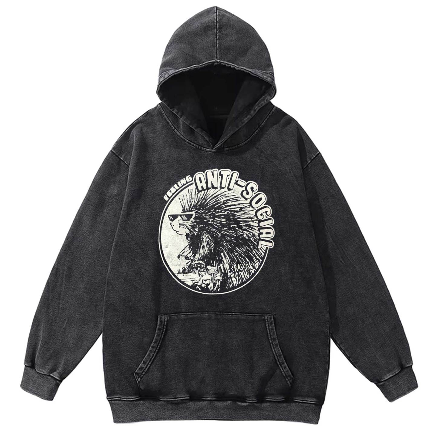 Feeling Anti-Social Washed Hoodie