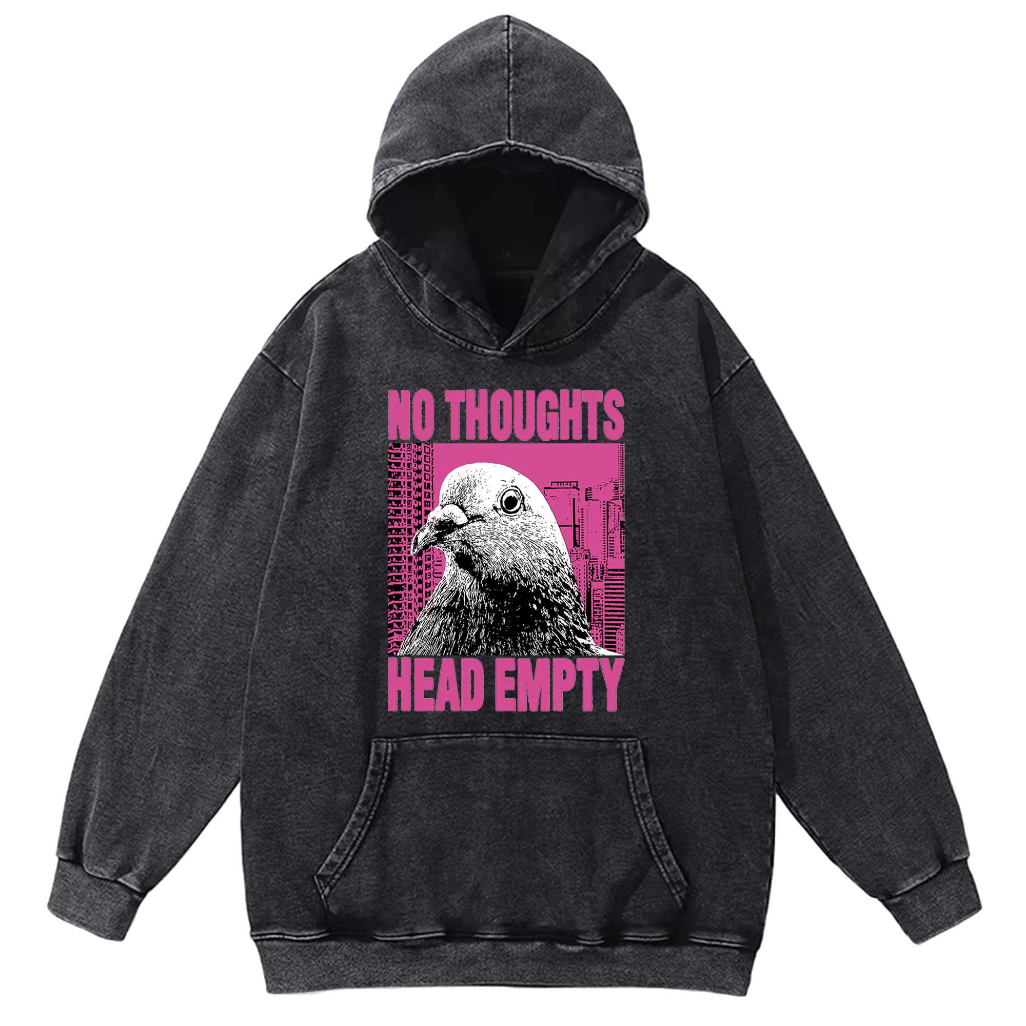 No Thoughts Head Empty Washed Hoodie