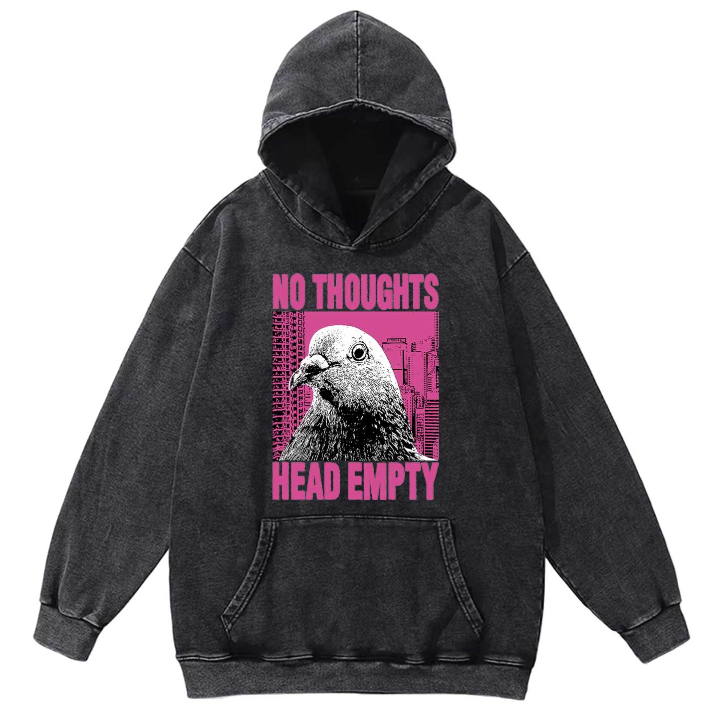 No Thoughts Head Empty Washed Hoodie