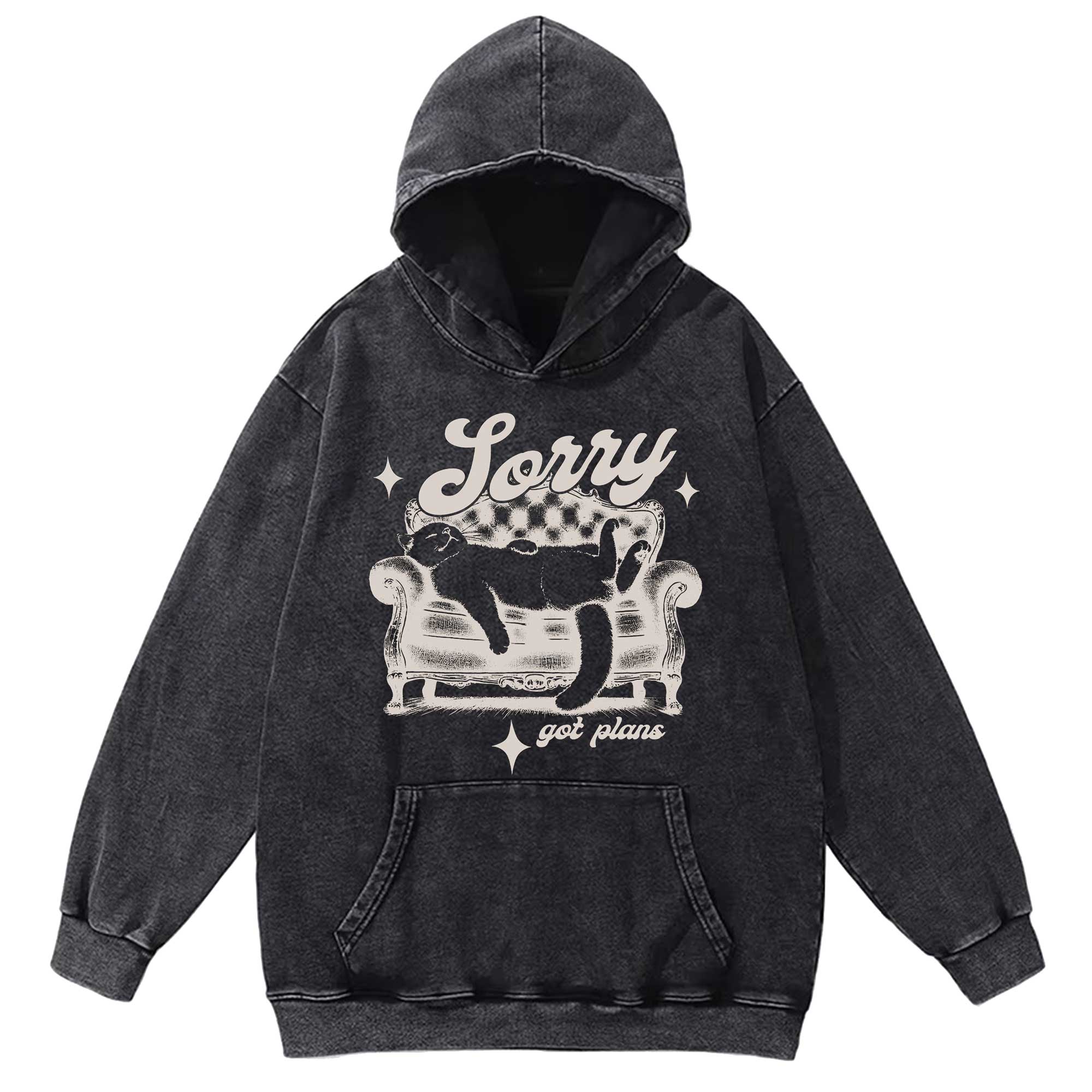 Sorry Got Plan Washed Hoodie