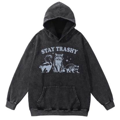 Stay Trashy Washed Hoodie