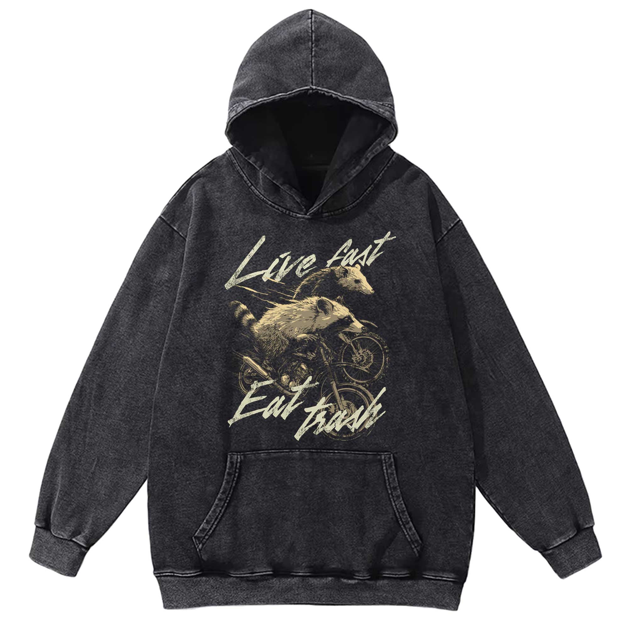 Live Fast Eat Trash Washed Hoodie