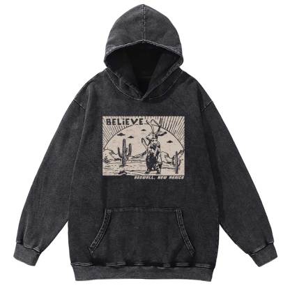 Believe Roswell New Nexico Washed Hoodie