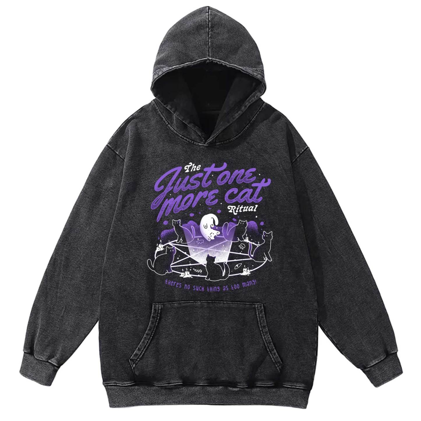 Just One More Cat Ritual Washed Hoodie