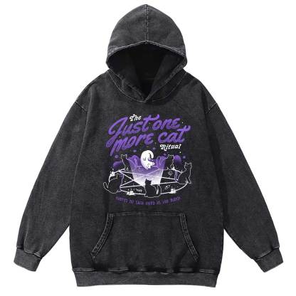 Just One More Cat Ritual Washed Hoodie